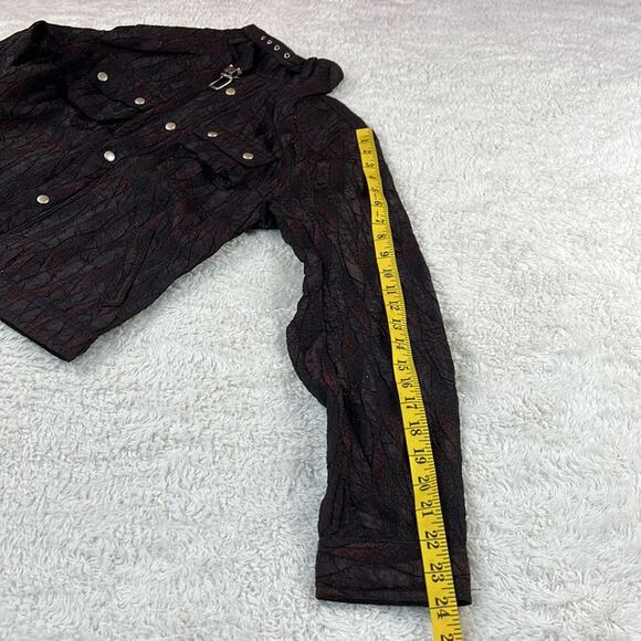 Custo Barcelona Minibar mock neck mettalic moto jacket, NWT size 38 or small - Picture 7 of 12